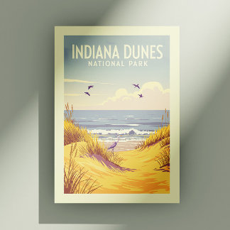 Vintage Indiana Dunes Nationalpark Postkarte