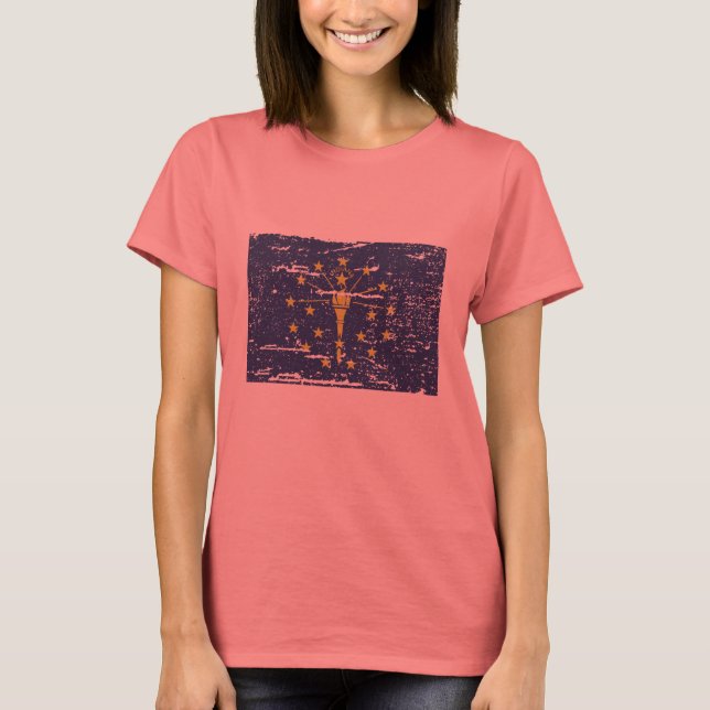 Vintage INDIANA-Flagge T-Shirt (Vorderseite)