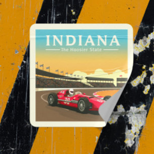 Vintage Indiana Quadratischer Aufkleber