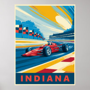 Vintage Indiana Rennen Poster