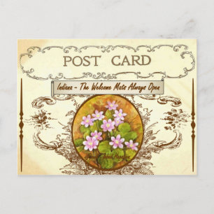 Vintage Indiana Staat Blume Postkarte