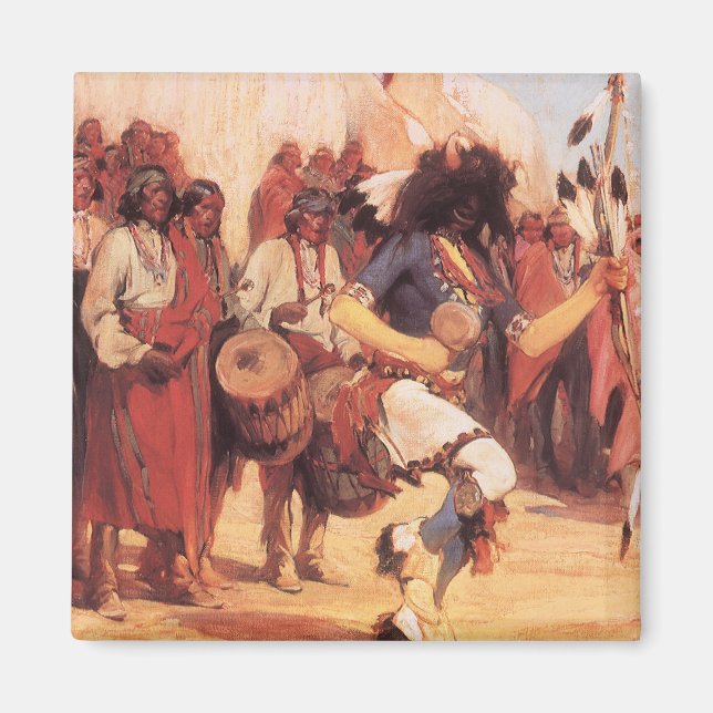 Vintage Indianer Buffalo Dancer von Cassidy Magnet (Vorne)