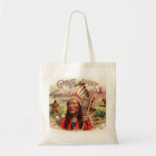 Vintage Indianer-Großer-Zigarrenschachtel Tragetasche
