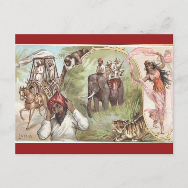 Vintage Indien Postkarte (Vorderseite)