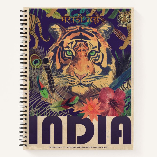 Vintage Indien-Reise Notizbuch (Vorderseite)