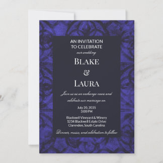 Vintage Indigo Winter Batik Maßanfertigung Einladung