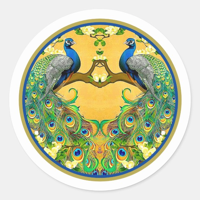Vintage Indische Blaue Friedenstruppen Runder Aufkleber (Vorderseite)