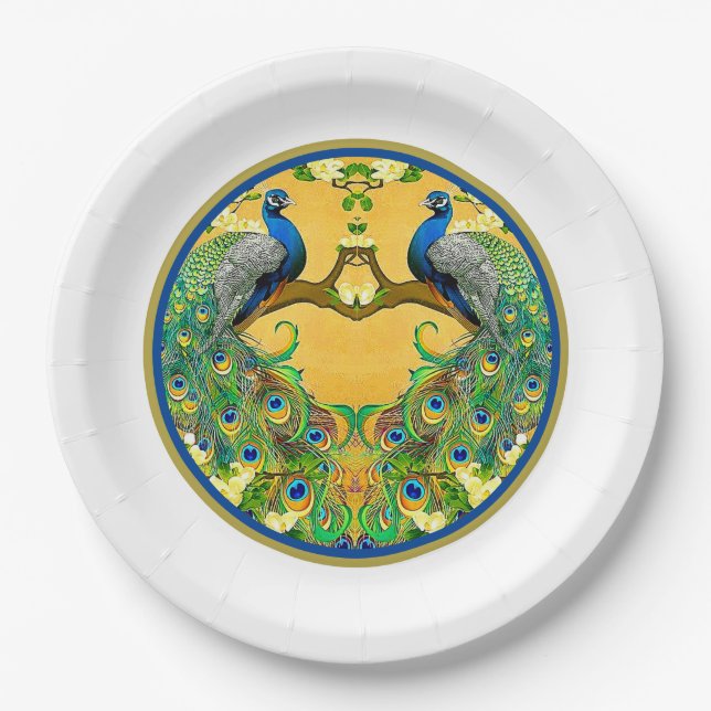 Vintage Indische Blaue Pfanne Pappteller (Vorderseite)