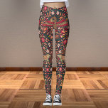 Vintage indische Blumenbeere mit Vögeln und Tieren Leggings<br><div class="desc">Vintage indische Blumenbeere mit Vögeln und Tieren</div>
