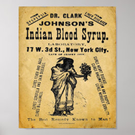 Vintage indische Blutsirup Schlange Öl drucken Poster