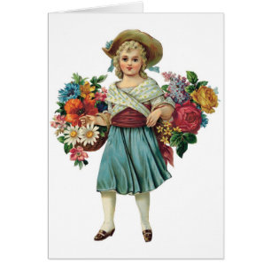 Vintage, individuell anpassbare Blumenkarten