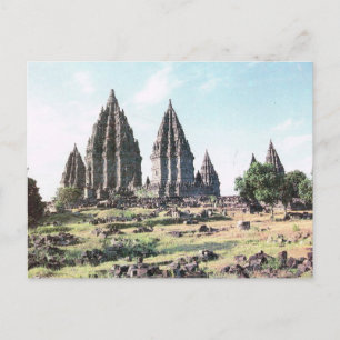 Vintage Indonesia, Prambanan, 9th century temple Postkarte