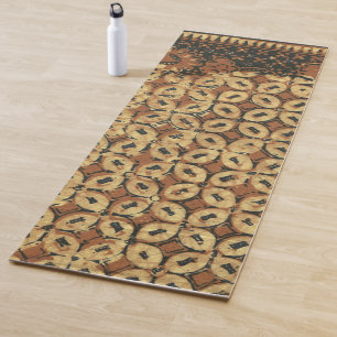 Vintage indonesischer Batik-Kawung-Muster-Rustikal Yogamatte