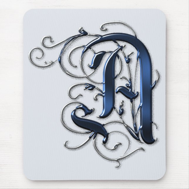 Vintage Initialen A Mousepad (Vorne)