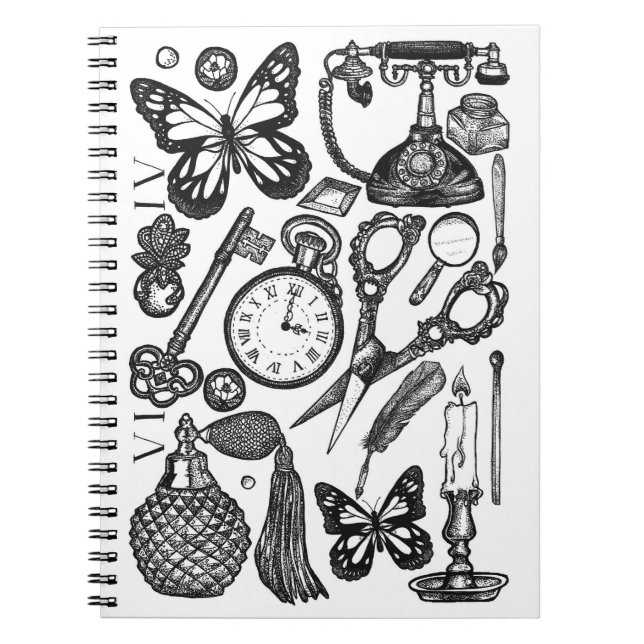 Vintage Ink Antiques Notebook Notizblock (Vorderseite)