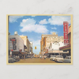 Vintage Innenstadt von Orlando Florida 1950er Jahr Postkarte