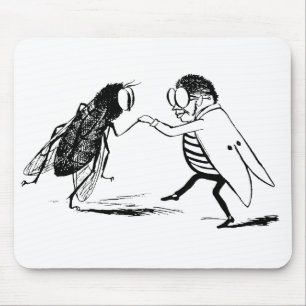 Vintage Insekten tanzen; Schmeißfliege Mousepad