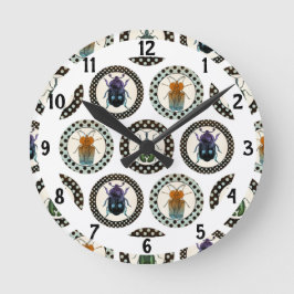 Vintage Insektenkunde Runde Wanduhr