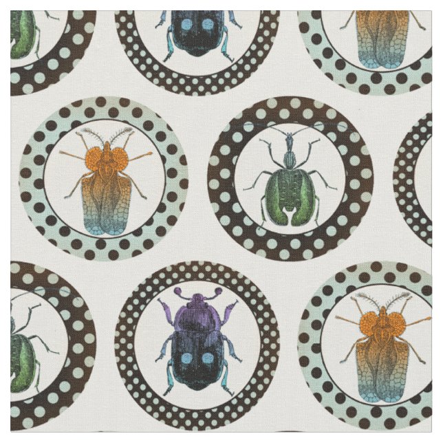 Vintage Insektenkunde Stoff (Nahaufnahme)