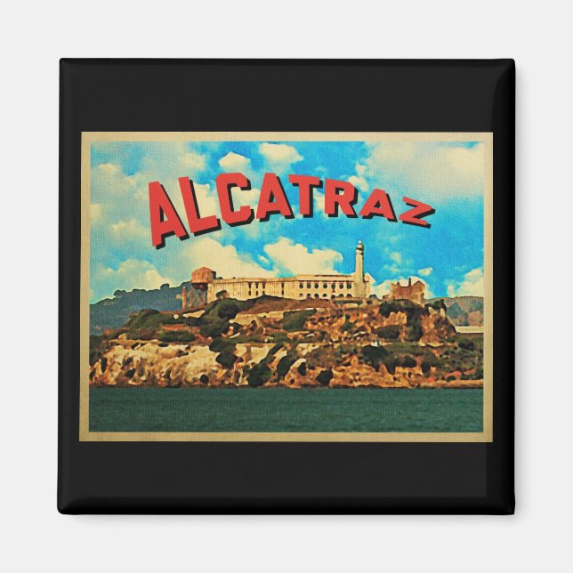 Vintage Insel Alcatraz Magnet (Vorne)