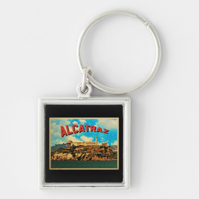 Vintage Insel Alcatraz Schlüsselanhänger (Vorne)