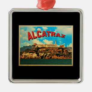 Vintage Insel Alcatraz Silbernes Ornament