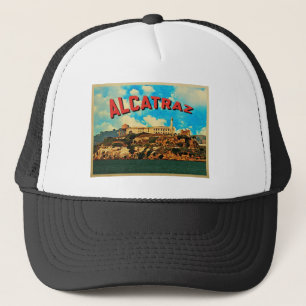 Vintage Insel Alcatraz Truckerkappe