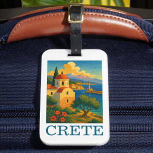 Vintage Insel Kreta Griechenland Kunstwerk Gepäckanhänger