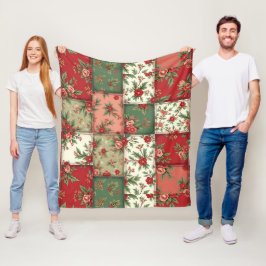 Vintage Inspired Christmas Florals Quilt Pattern Fleecedecke