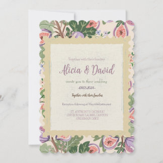Vintage Inspired Fig Wedding Invitation