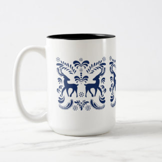 Vintage Inspired Folklore Ceramic Coffee Cup Zweifarbige Tasse