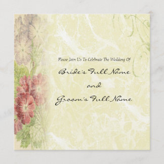 Vintage Inspirierte Blumenhochzeit Einladung