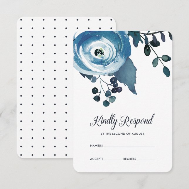 Vintage Inspirierte Blumenwetterwetterwetterwetter RSVP Karte (Vorne/Hinten)