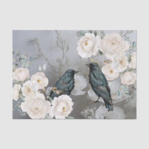 Vintage inspirierte gotische weiße Blumen schwarze Seidenpapier