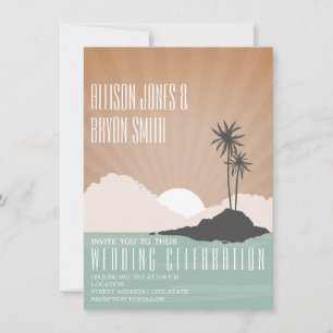 Vintage Inspirierte Insel Beach Hochzeitsreise Einladung