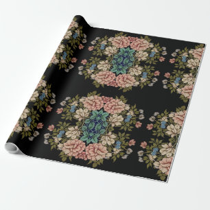 Vintage inspirierte klassische Blumen elegante Ret Geschenkpapier