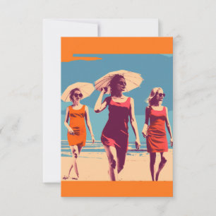 Vintage-inspirierte, retro-Strandszene Dankeskarte
