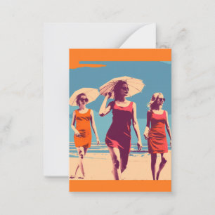 Vintage-inspirierte, retro-Strandszene  Mitteilungskarte