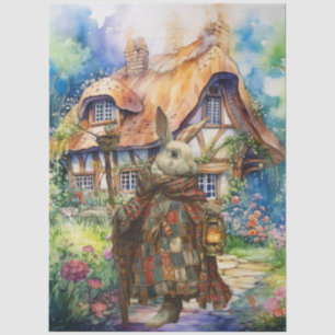 Vintage inspirierte skurrile Kaninchen & Cottage Seidenpapier