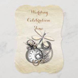 Vintage inspirierte Steam Punk Hochzeit Einladung