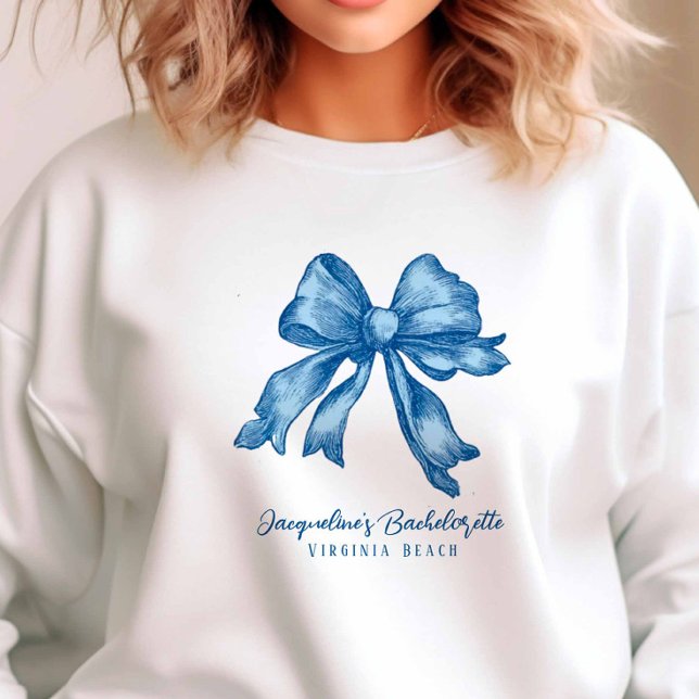 Vintage Inspirierte Toile French Blue Wedding Part Sweatshirt (Von Creator hochgeladen)