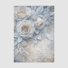 Vintage inspirierte weiße Winterrosen und Beeren Seidenpapier