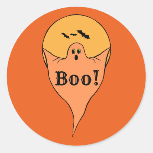 Vintage-inspirierter Halloween-Geist-Aufkleber Runder Aufkleber