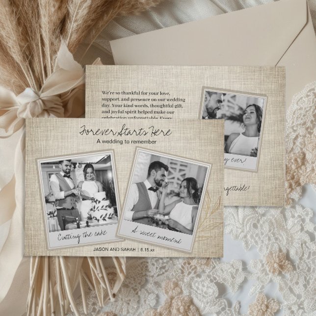 Vintage Instant Photo Wedding Thank You Dankeskarte (Vintage retro photo wedding thank you card )