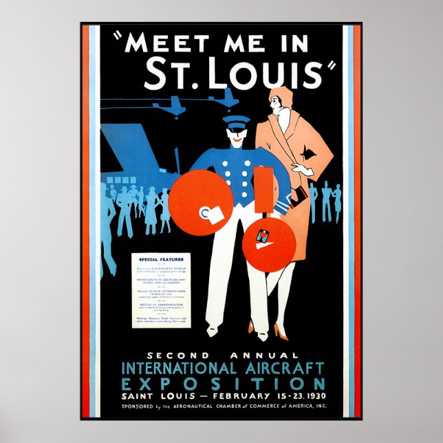 Vintage Internationale Luftfahrt-Ausstellung Poster (Vorne)