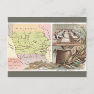 Vintage Iowa Karte