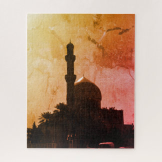 Vintage Iraq Baghdad mosque taxis