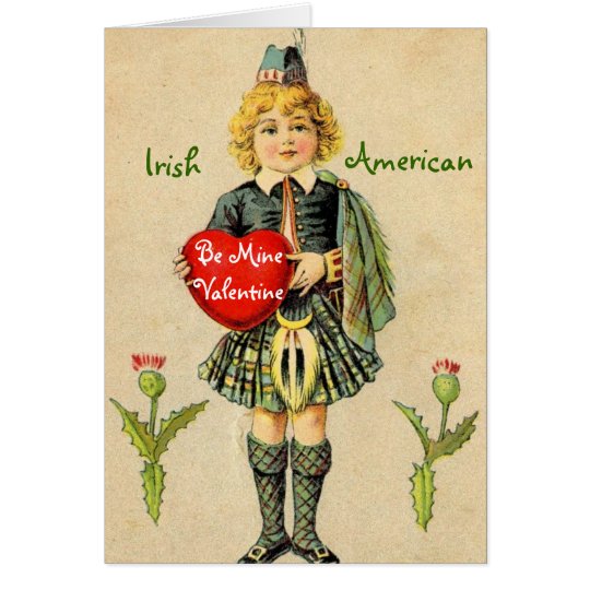Vintage irische amerikanische Karte des Valentines