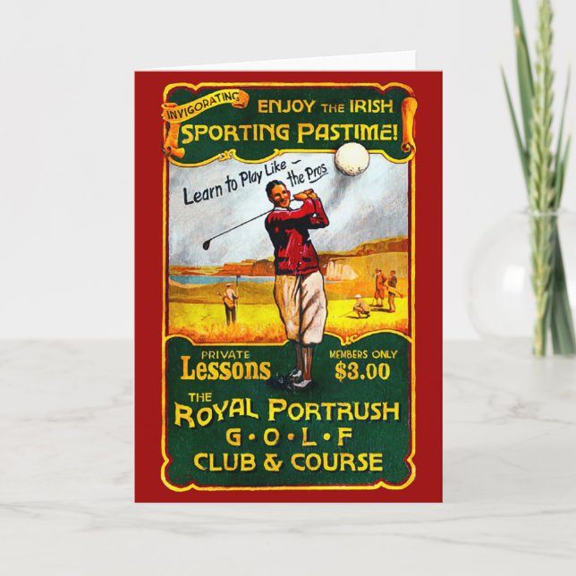 Vintage irische Golfkarte Feiertagskarte (Vorderseite)
