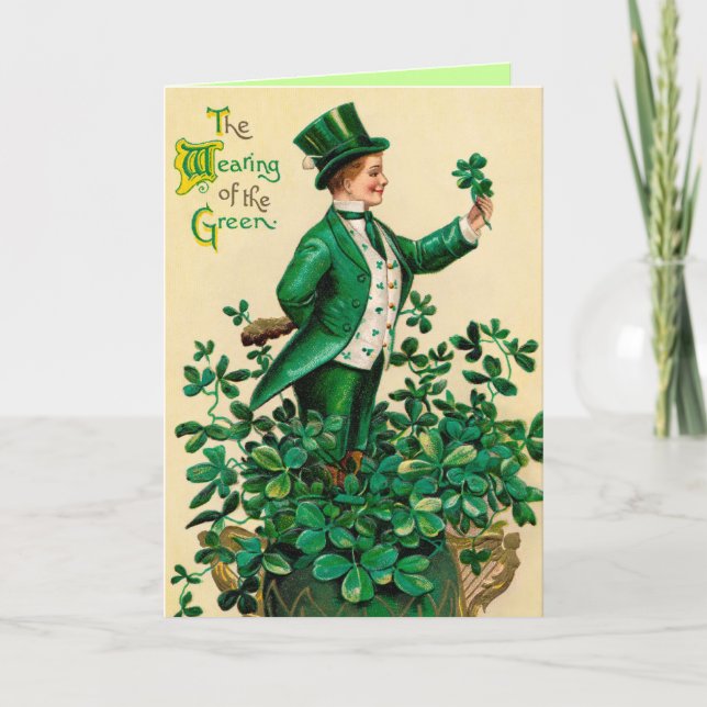 Vintage irische Grußkarte St. Patricks Karte (Vorderseite)